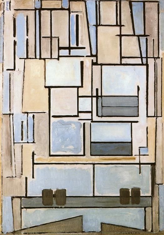 Composizione n. 9 Facciata blu da Piet Mondrian