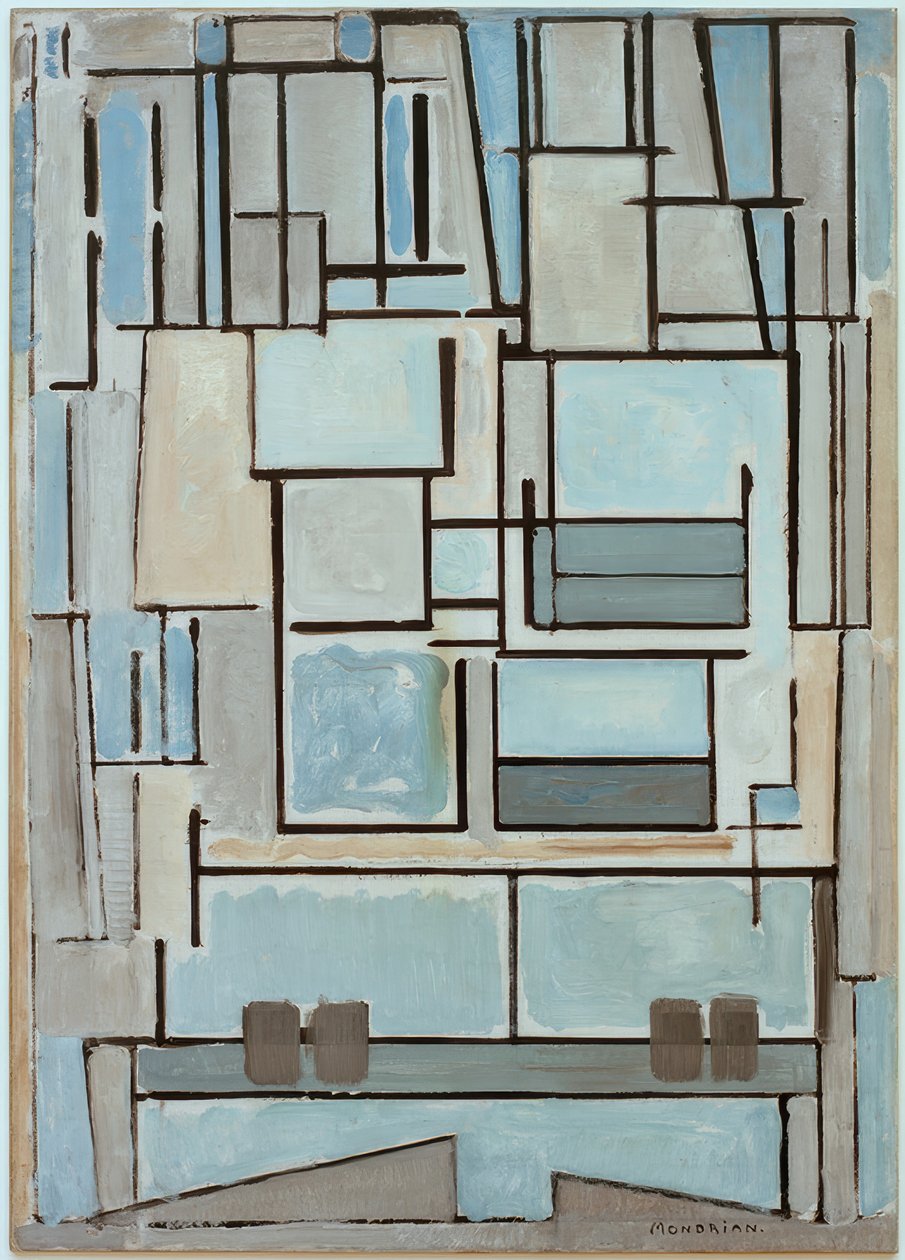 Composizione n. VI; Compositie 9; Facciata blu da Piet Mondrian