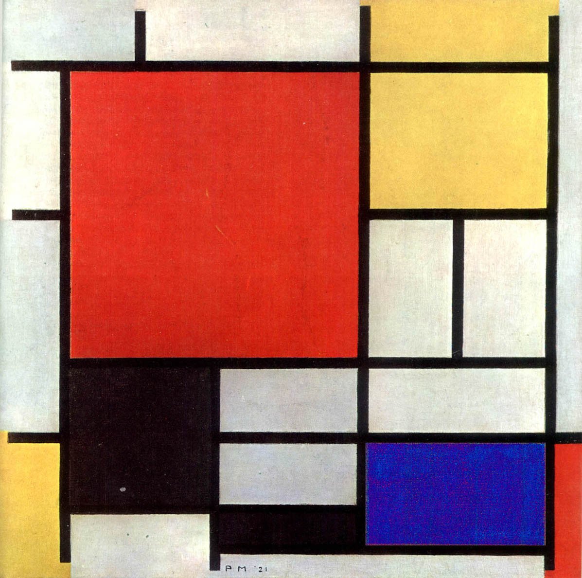 Composizione in rosso, giallo, blu e nero da Piet Mondrian