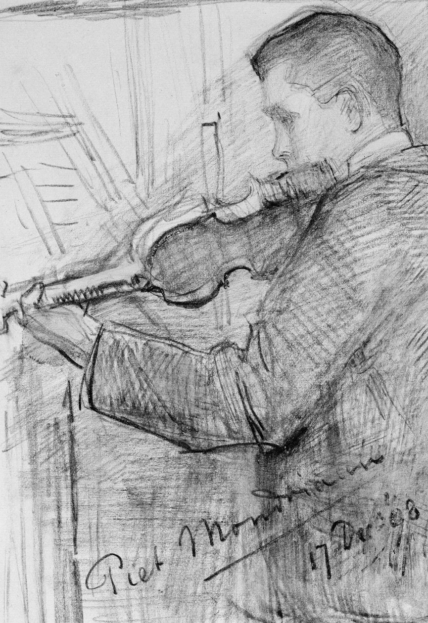 F.H. Mondriaan che suona il violino da Piet Mondrian