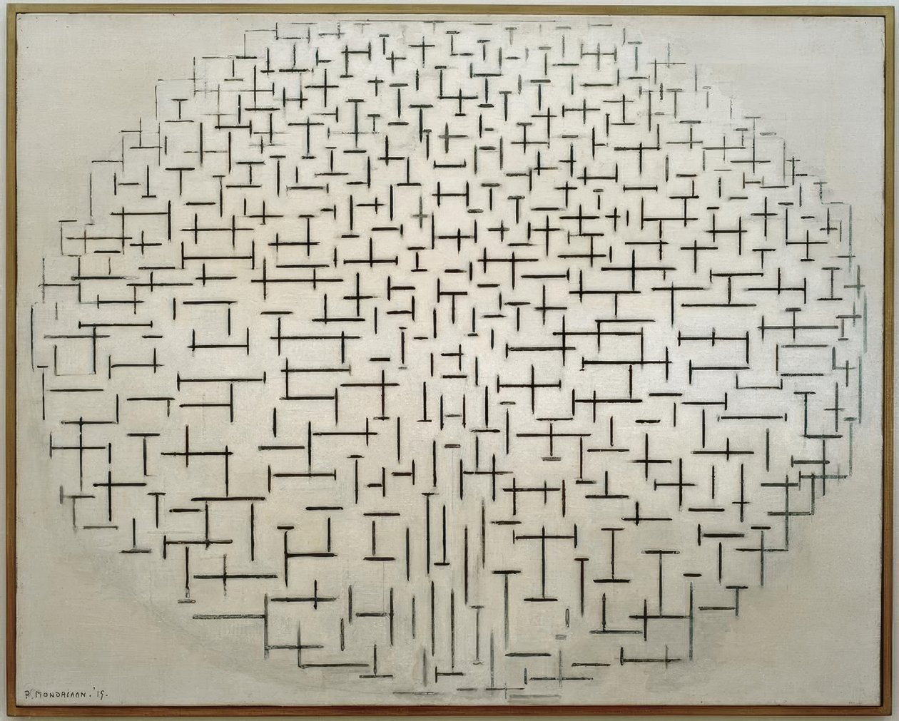 Composizione 10 in nero e bianco; Molo e oceano da Piet Mondrian