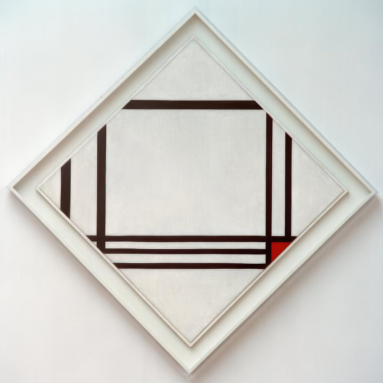 Immagine n. III, composizione a rombi con otto linee e rosso da Piet Mondrian