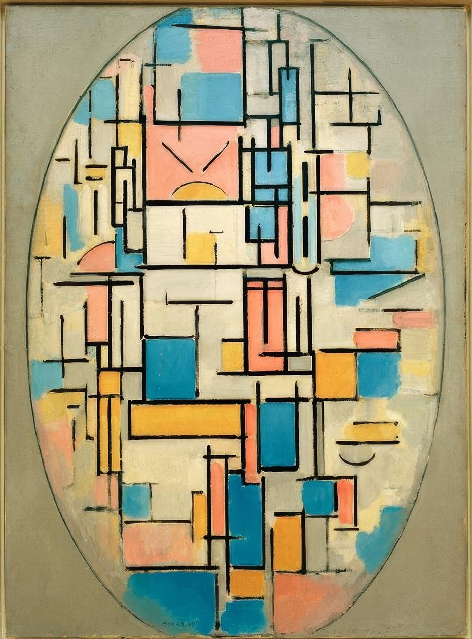 Composizione ovale con campi di colore 1 da Piet Mondrian