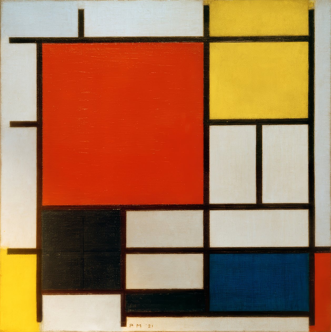 Composizione con grande area rossa da Piet Mondrian