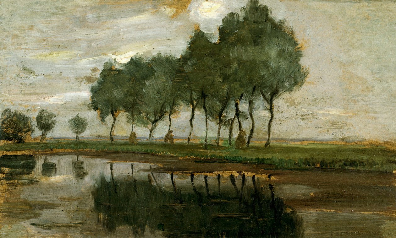 Paesaggio di alberi vicino a Gein da Piet Mondrian