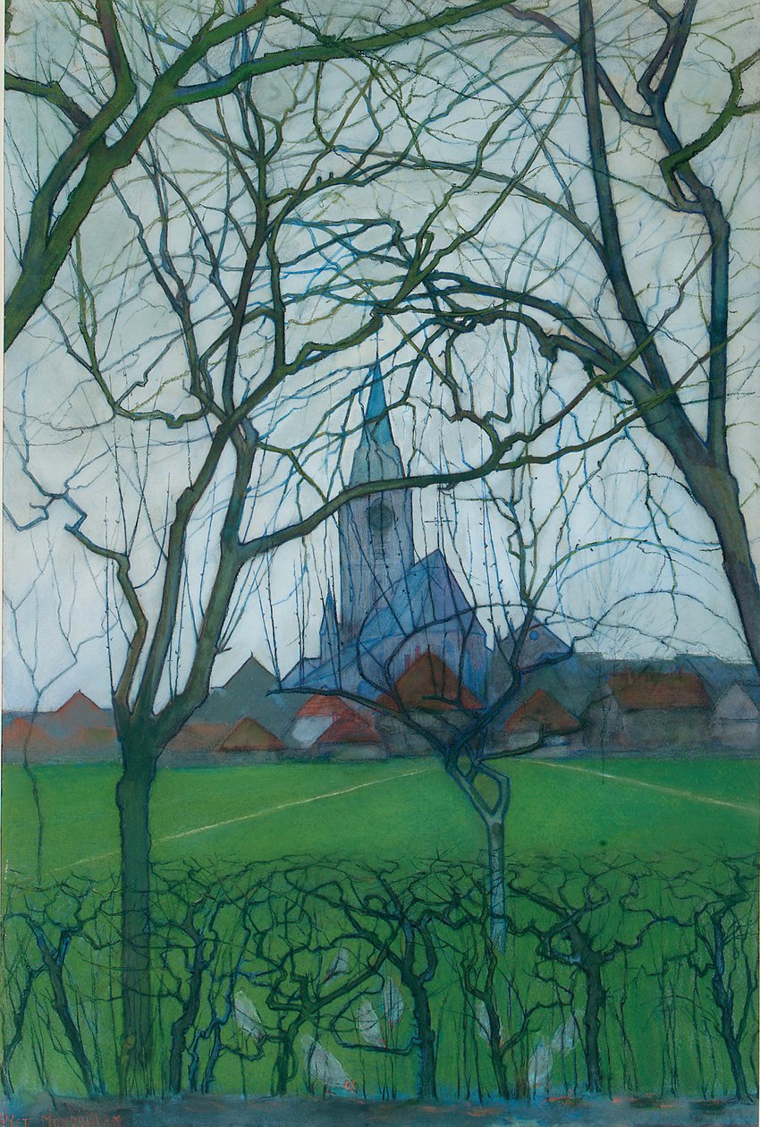 Chiesa del villaggio da Piet Mondrian