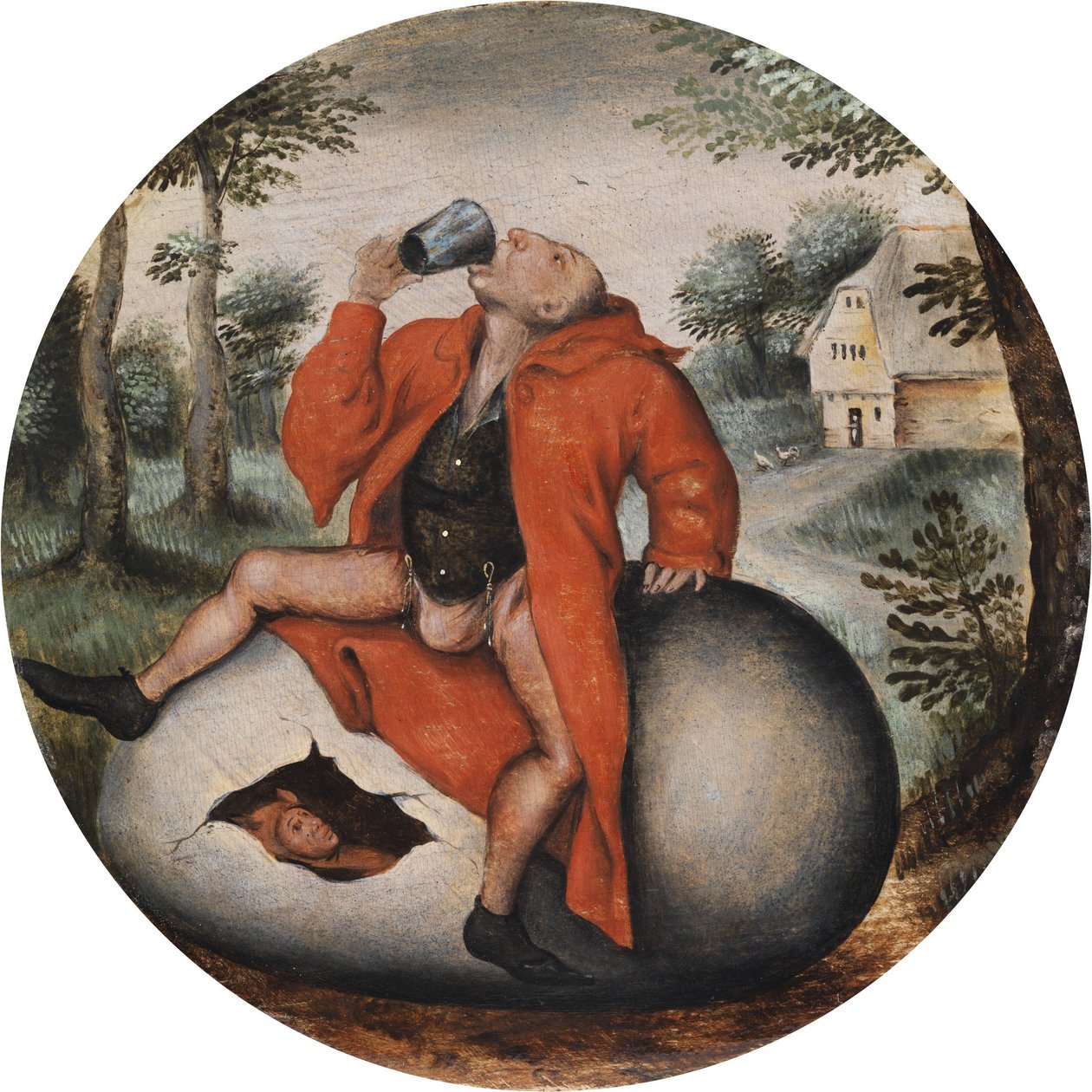 Ubriaco su un Uovo da Pieter Brueghel the Younger