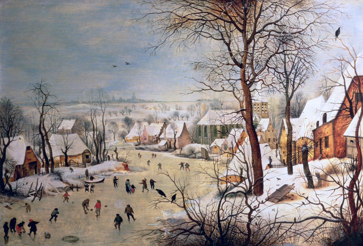 Paesaggio invernale con trappola per uccelli, 1601 da Pieter Brueghel the Younger