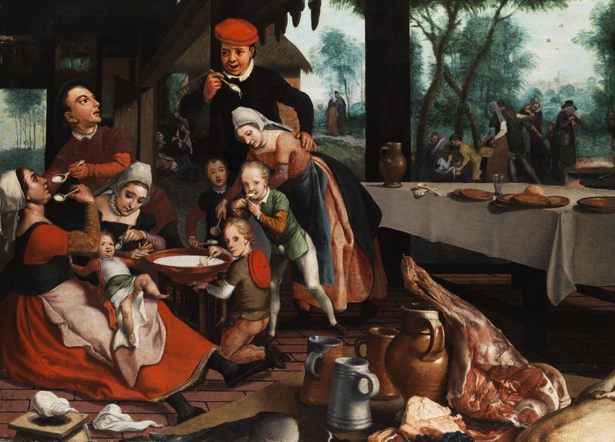 Famiglia che mangia insieme da Pieter Pietersz the Elder