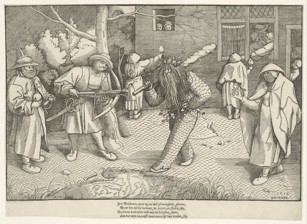 Mascherata di Orson e Valentino, 1566 da Pieter The Elder after Brueghel