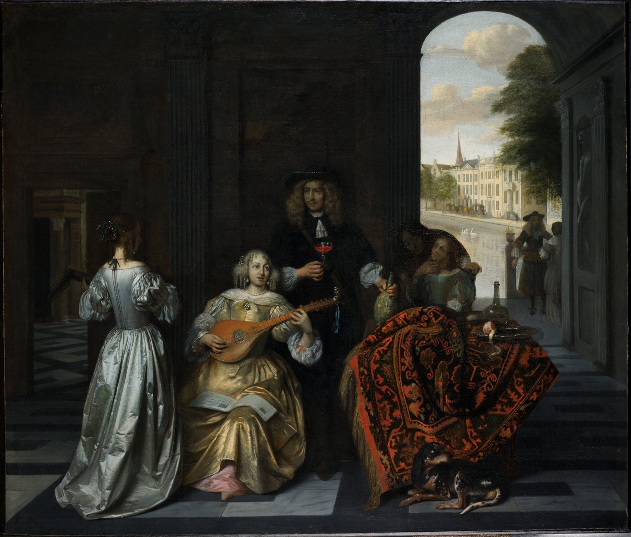 Compagnia musicale in un interno distinto da Pieter de Hooch