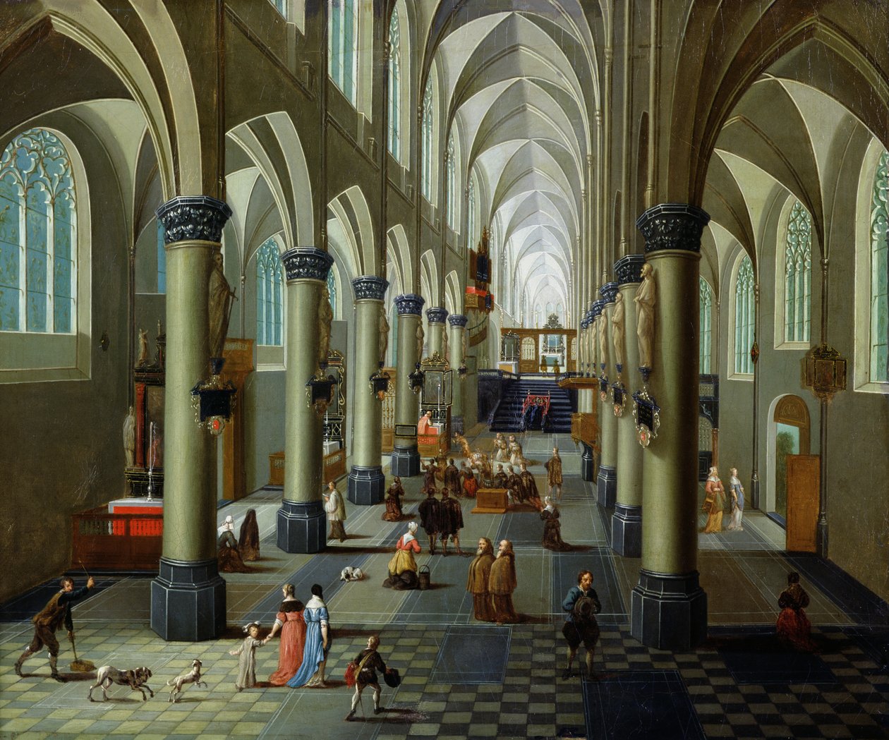 Interno di una chiesa da Pieter the Elder Neeffs