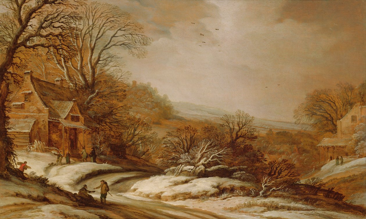 Paesaggio invernale con cottage, 1625 da Pieter Dircksz Santvoort