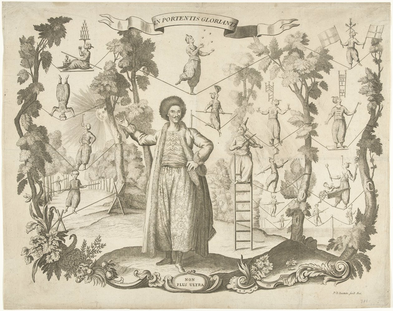 Acrobati e funamboli da Pieter Balthasar Bouttats