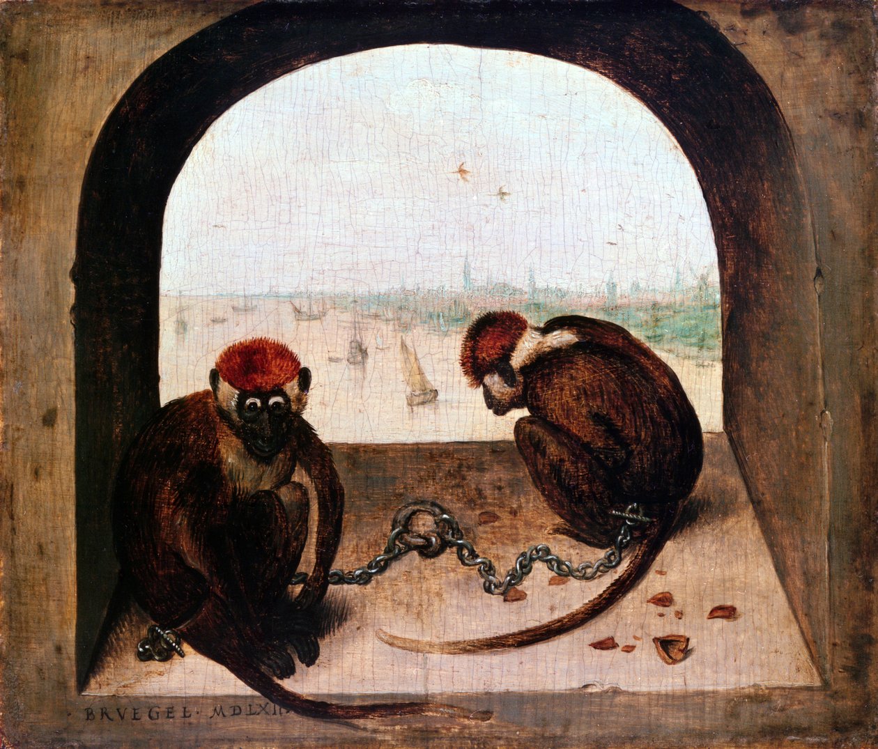 Due scimmie da Pieter Bruegel the Elder