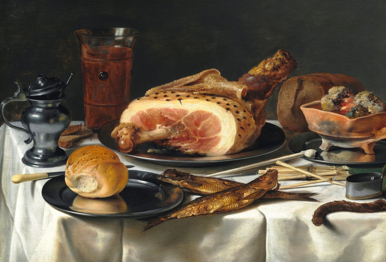 Natura morta con prosciutto da Pieter Claesz