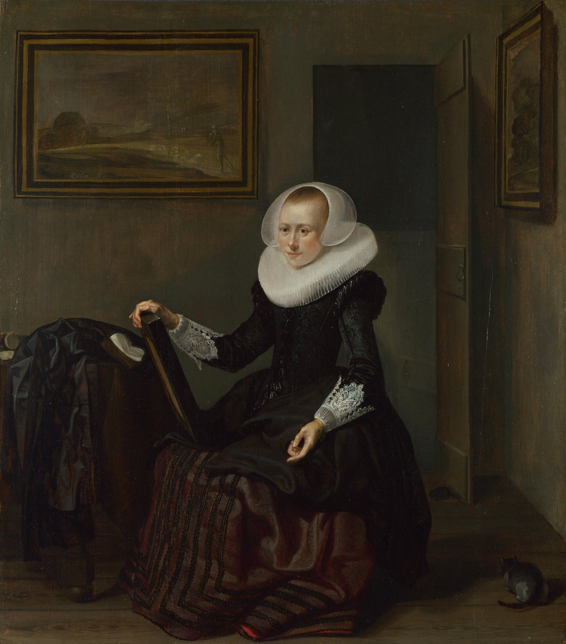 Una donna con uno specchio, 1625 da Pieter Codde