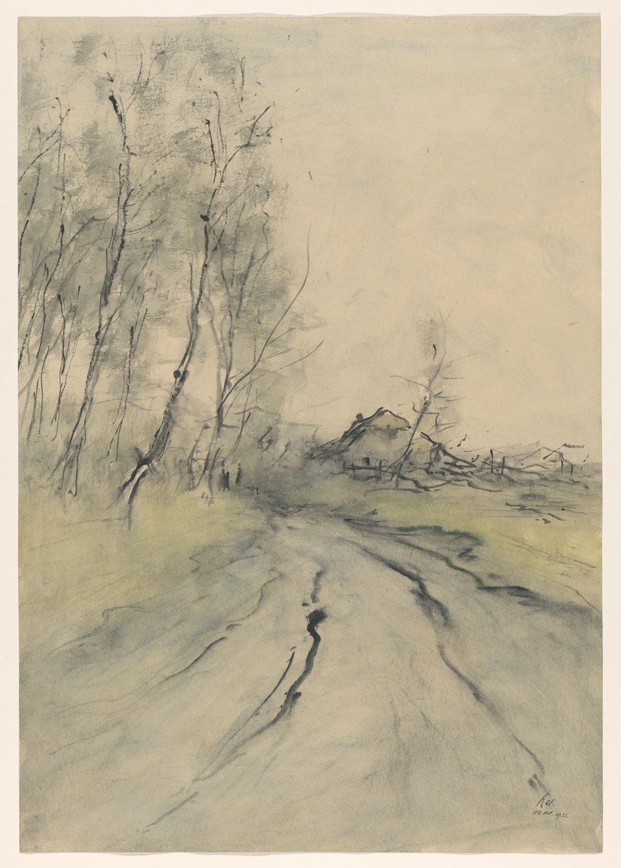 Strada di campagna da Pieter H.J.J. Ras (signed by artist)