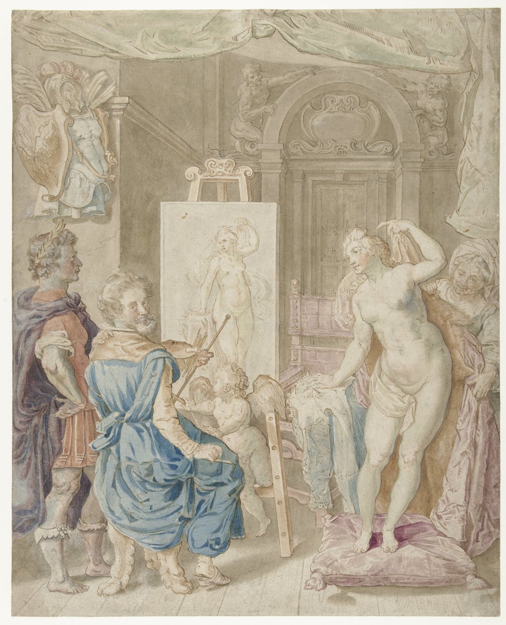 Apelle dipinge Campaspe da Pieter Isaacsz.