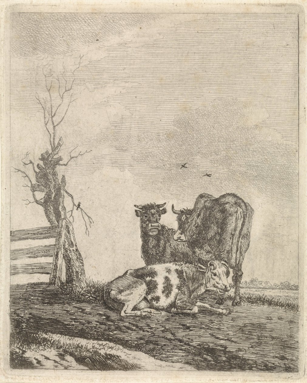 Paesaggio con tre mucche da Pieter Janson