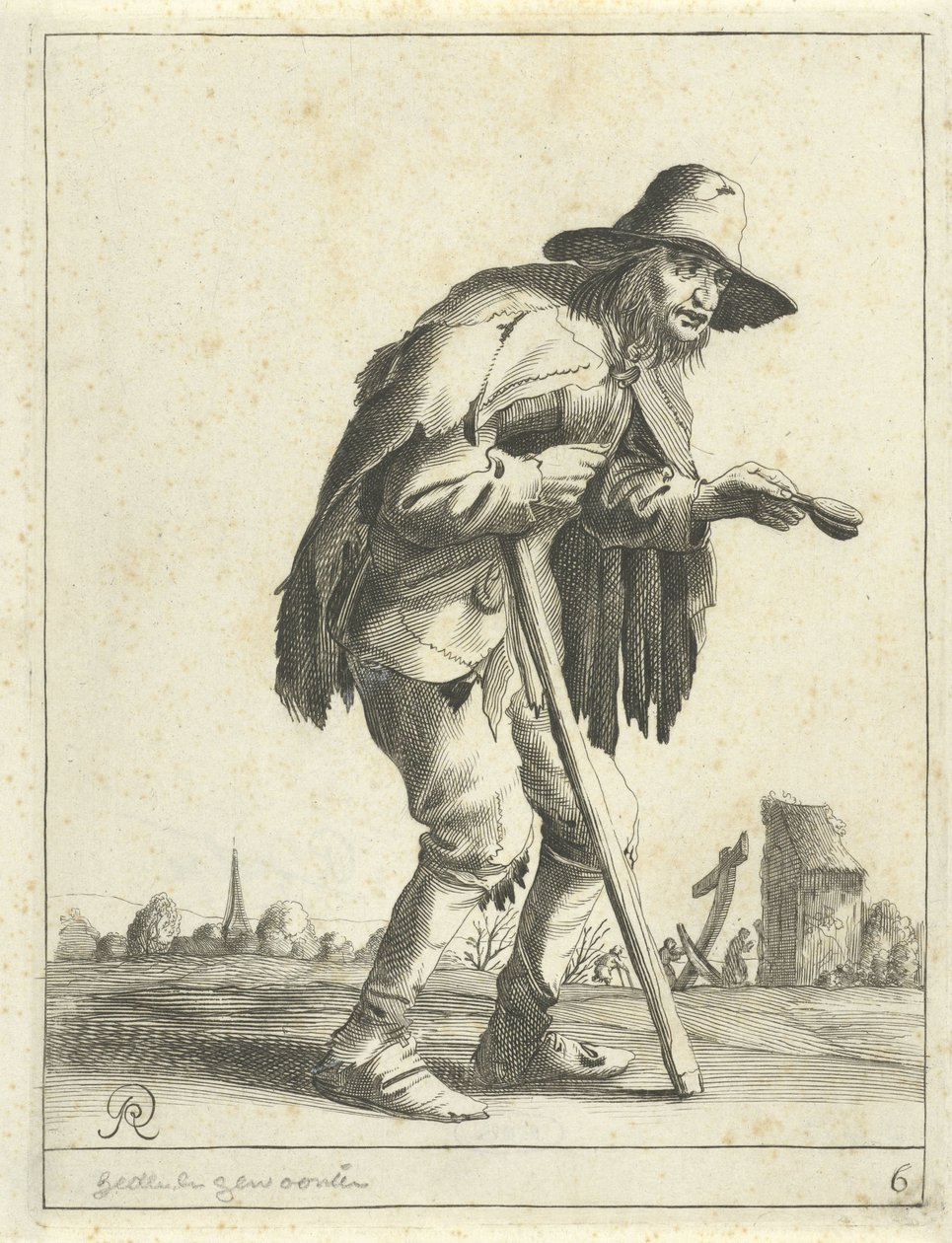 Mendicante lebbroso (Mendicanti e contadini) da Pieter Jansz Quast