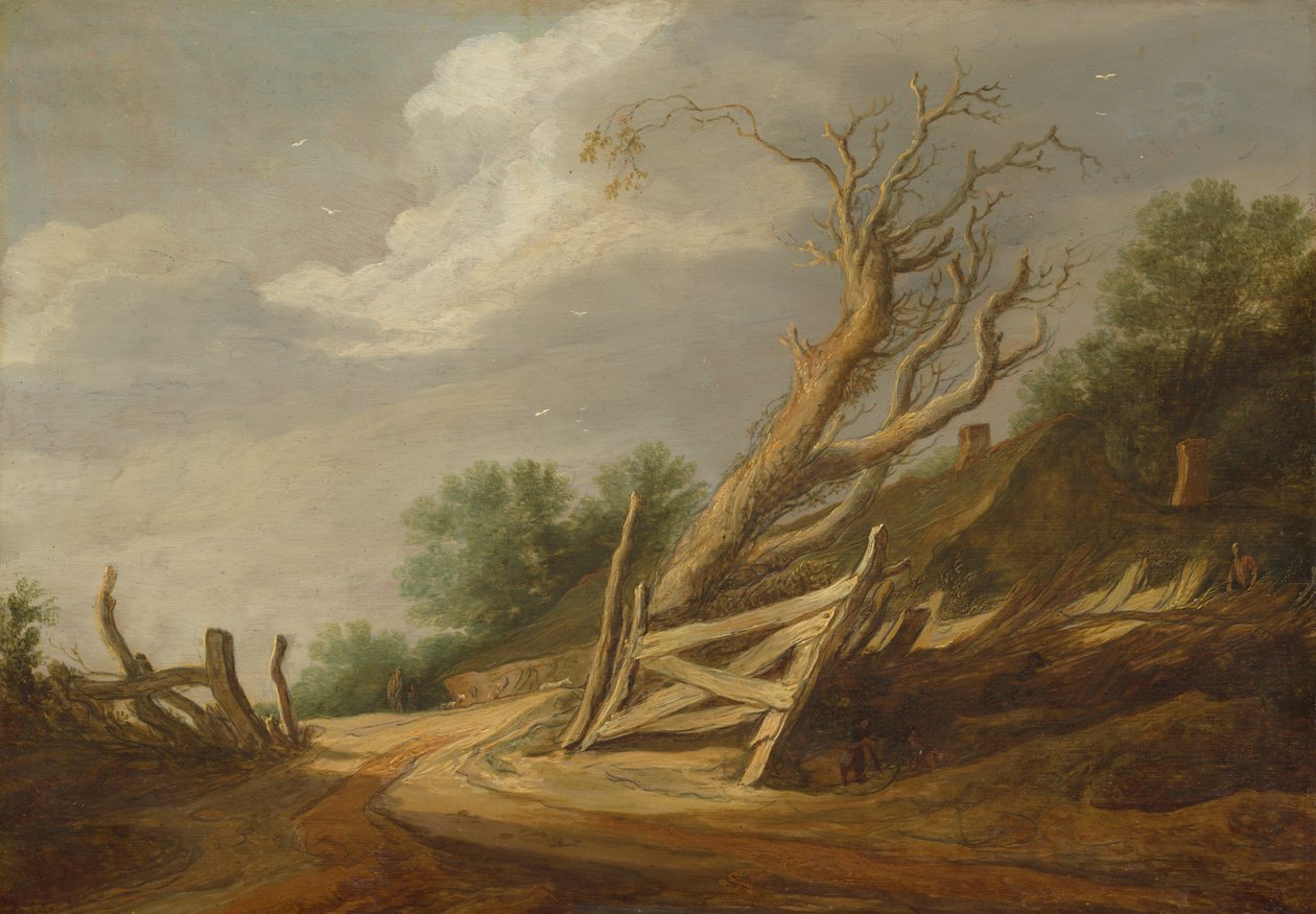 Paesaggio con cancello aperto, c. 1630-1635 da Pieter Molijn