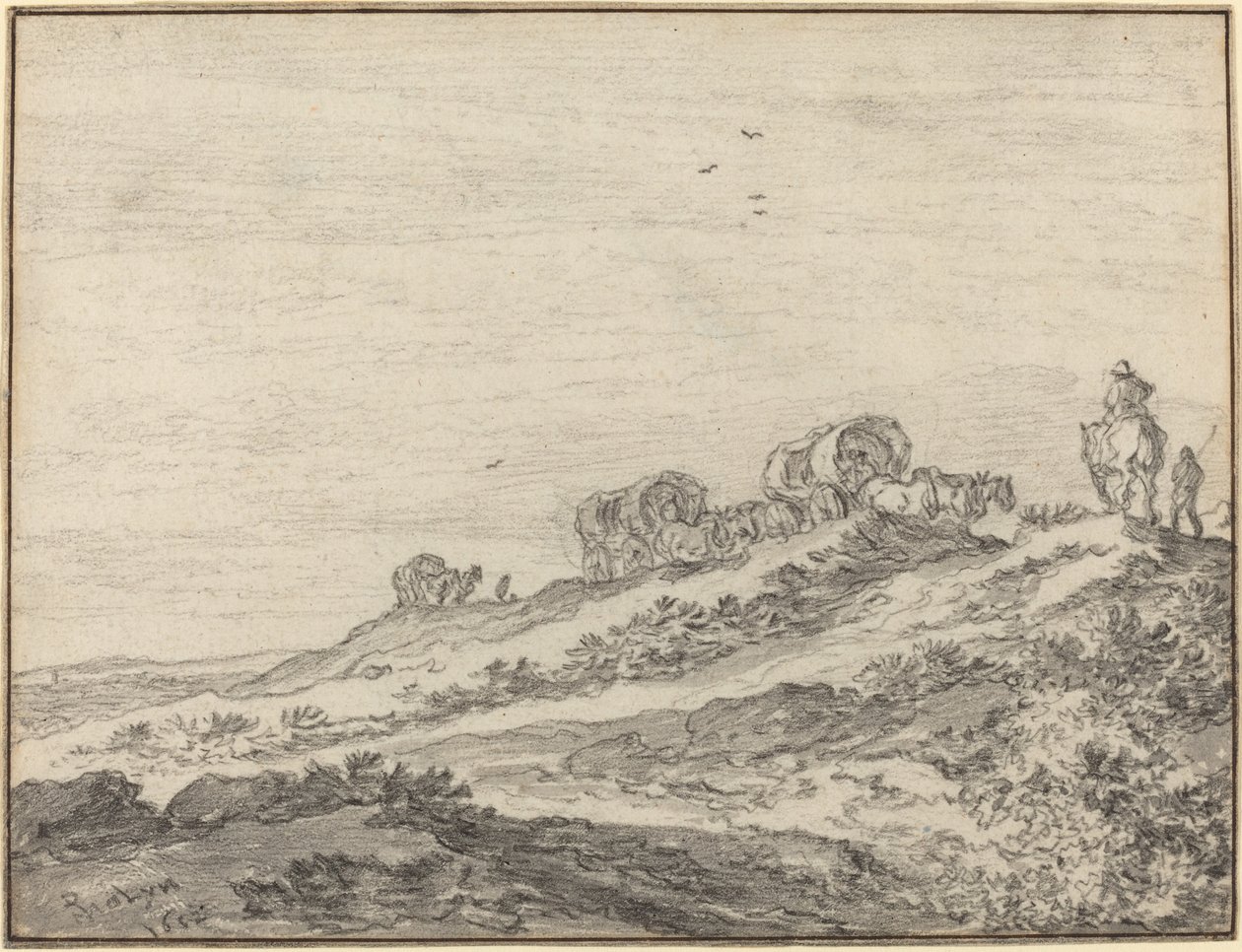 Viaggiatori sulla Cresta di una Collina da Pieter Molijn