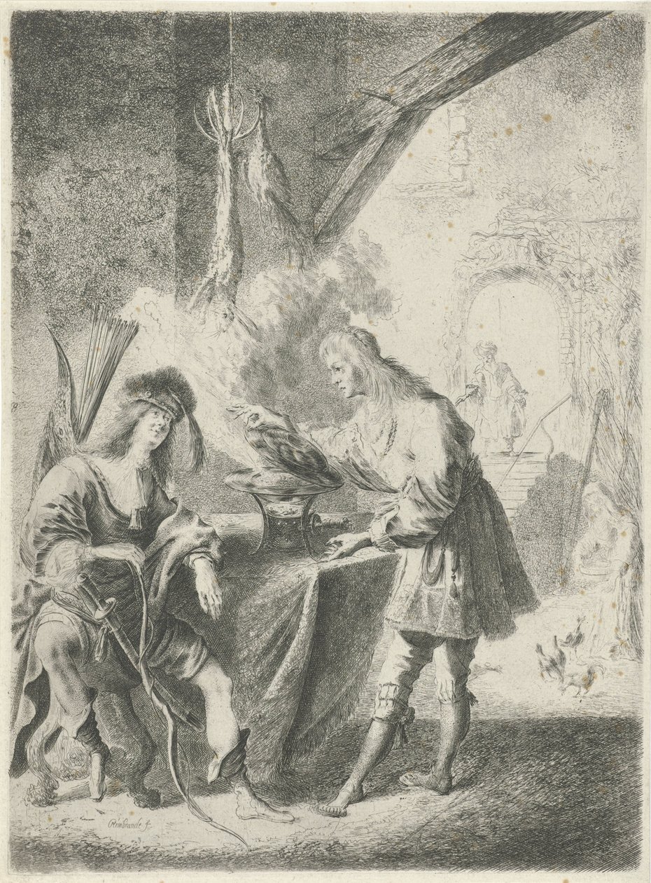 Esaù vende la sua primogenitura a Giacobbe da Pieter Rottermondt