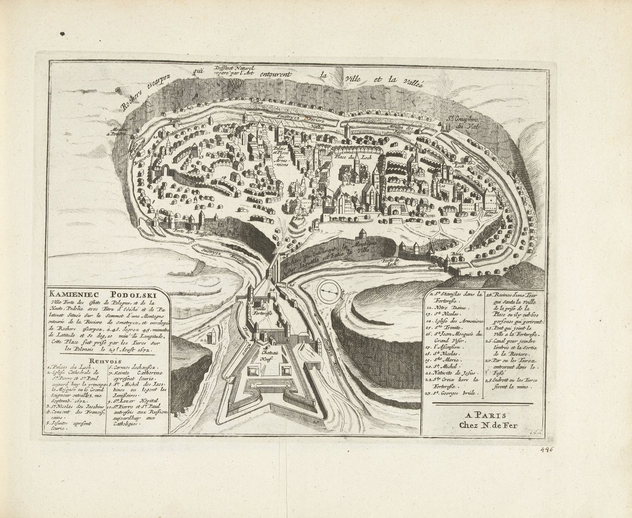 Mappa di Kamyanets-Podilsky, 1726 da Pieter Van der Aa