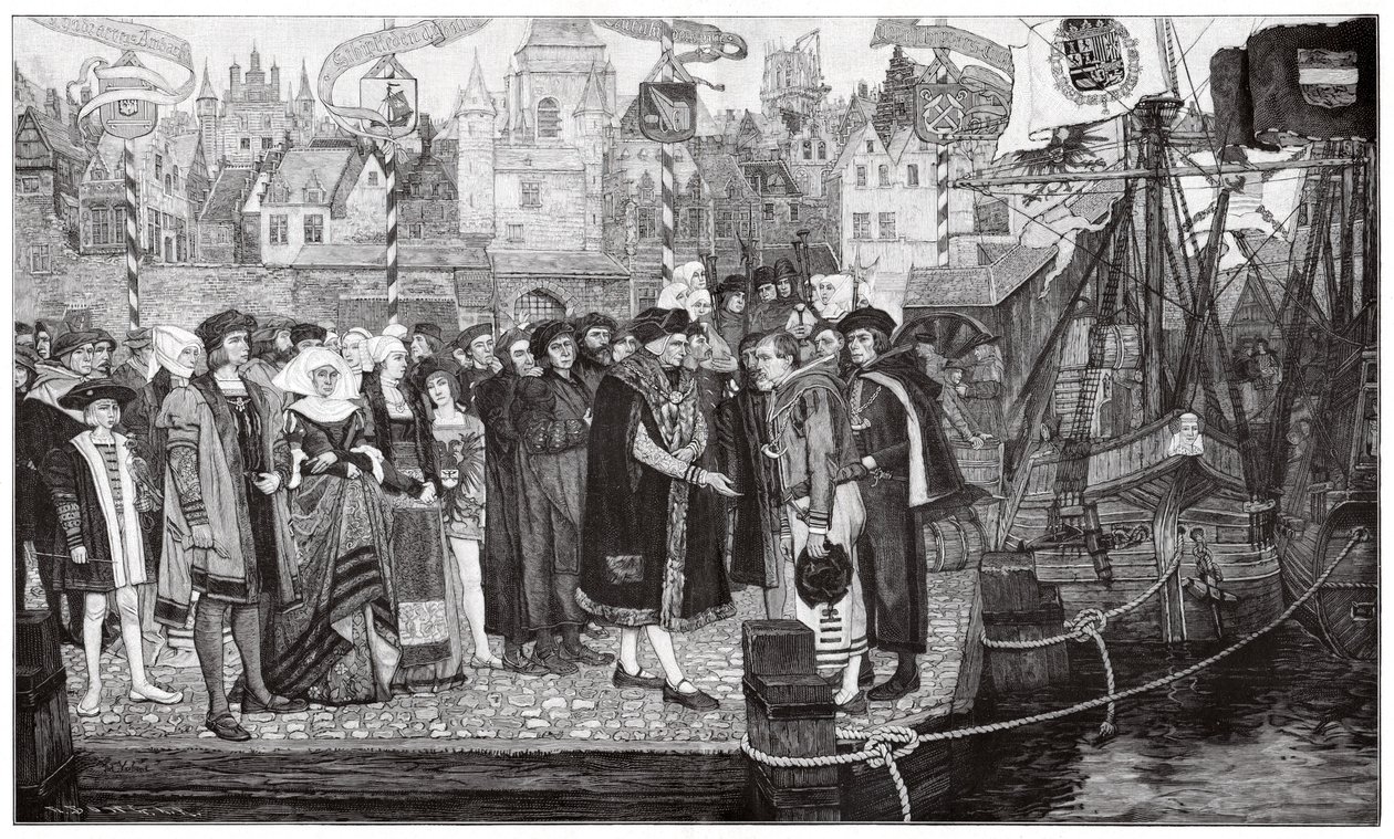 Commercio dello zucchero, Anversa, c1510-20 da Pieter Verhaert