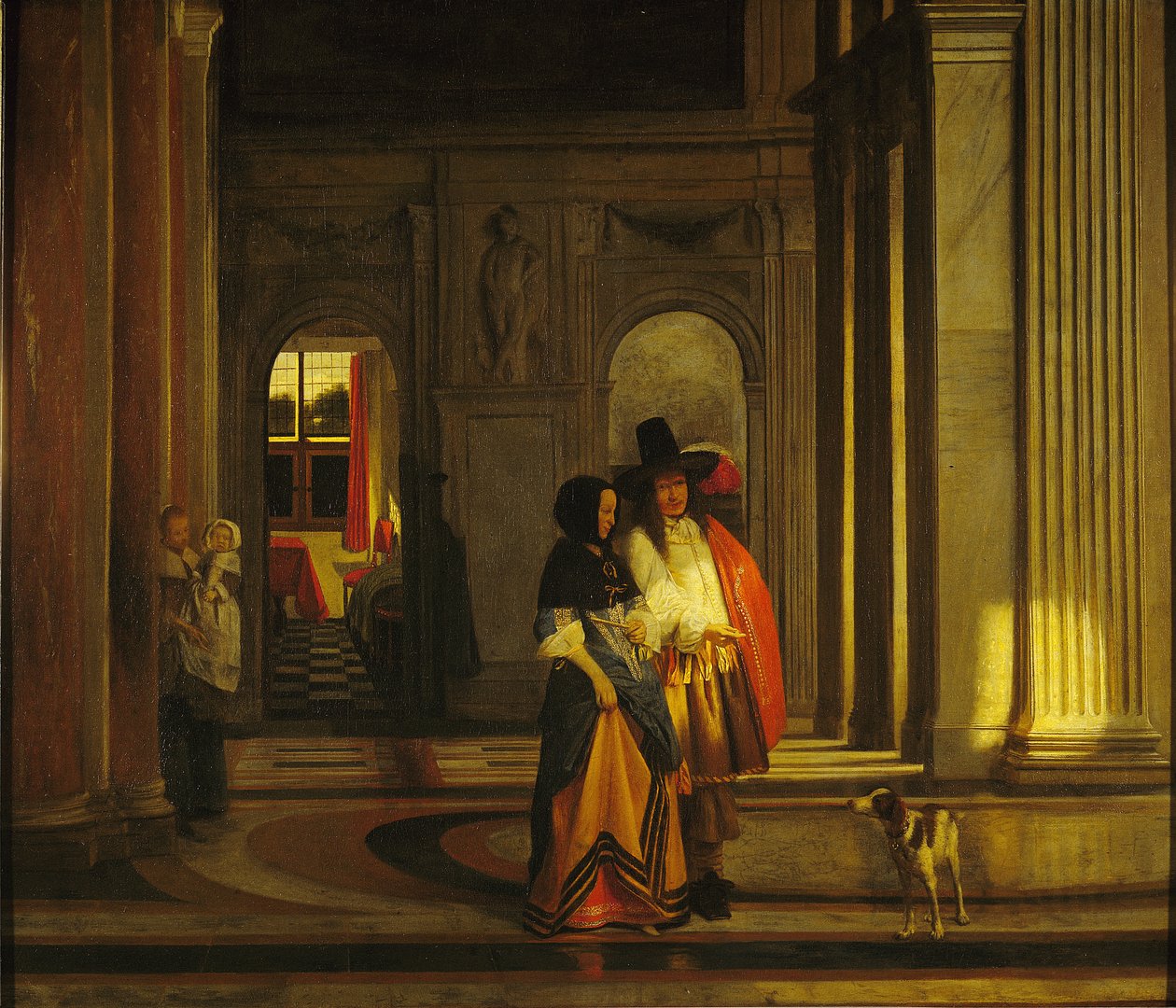 Partenza per la passeggiata da Pieter de Hooch