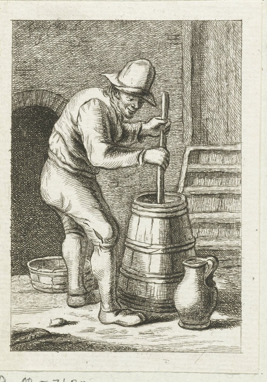Uomo che fa il burro da Pieter de Mare