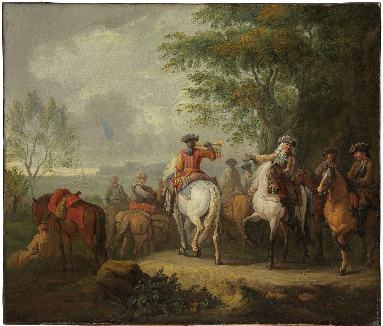 Cavalieri che partono per un viaggio da Pieter van Bloemen