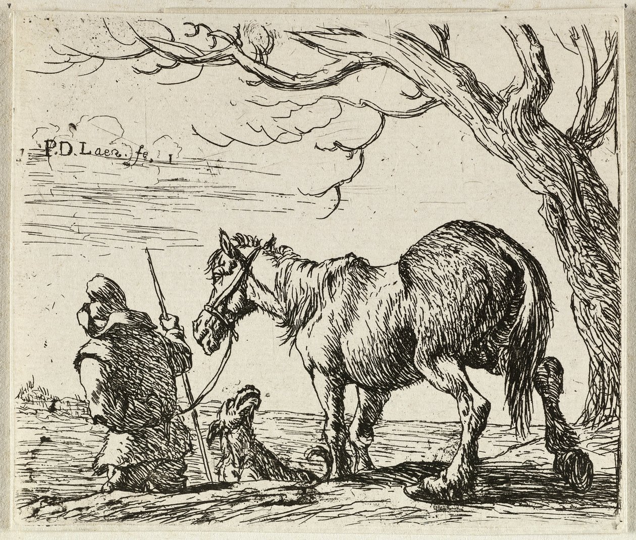 Contadino con cavallo da Pieter van Laer