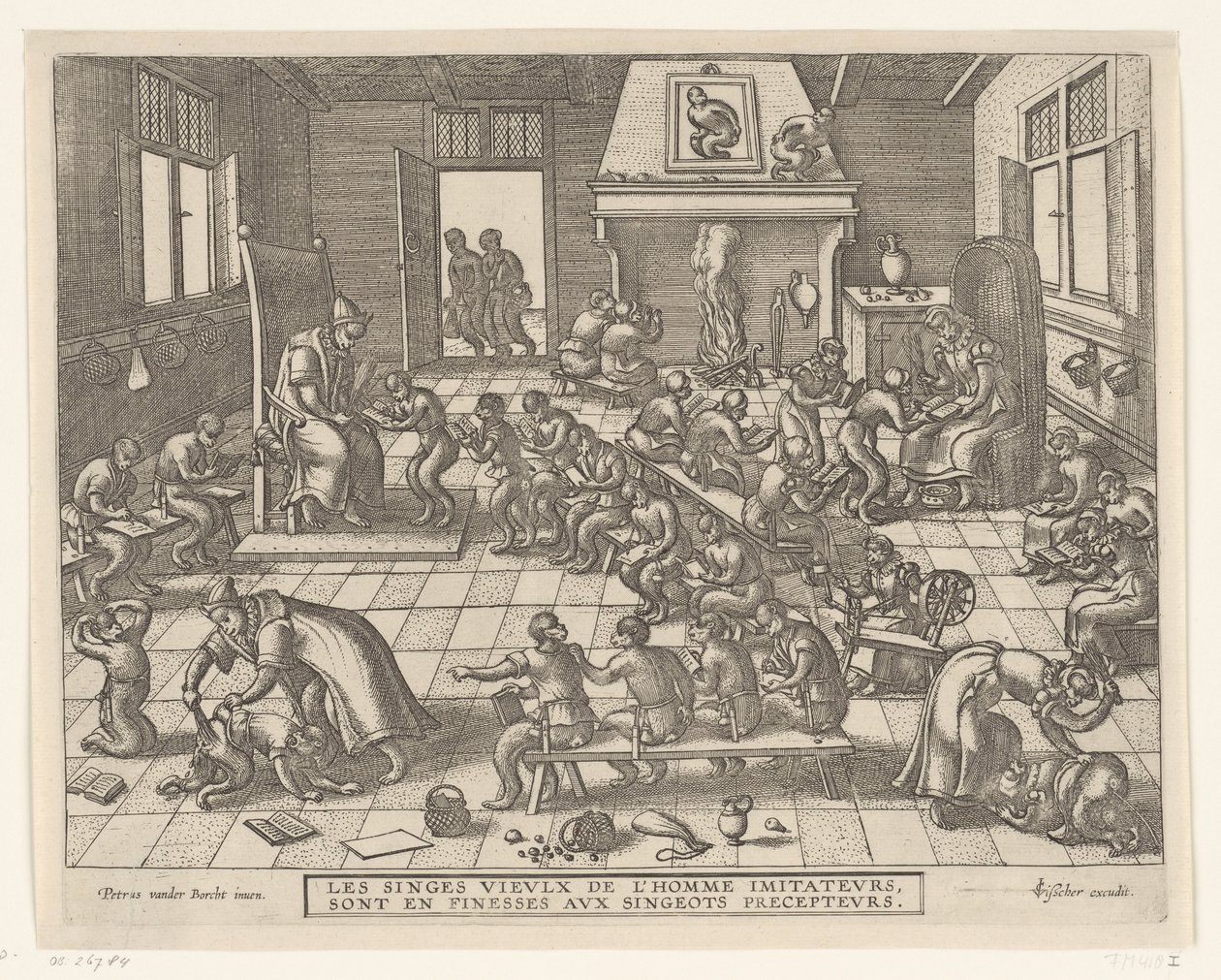 Scuola di scimmie da Pieter van der Borcht (I)
