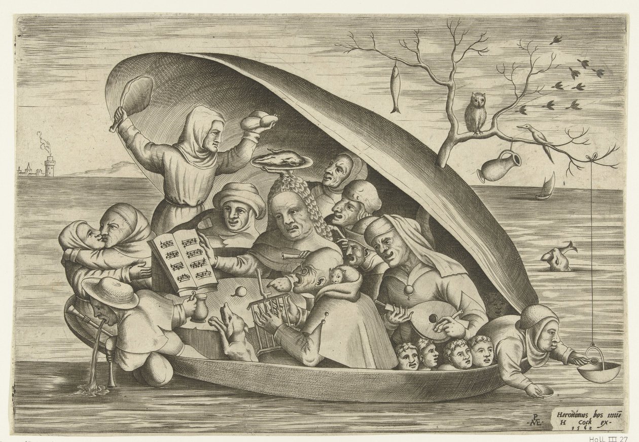Musicisti in una conchiglia di cozze da Pieter van der Heyden