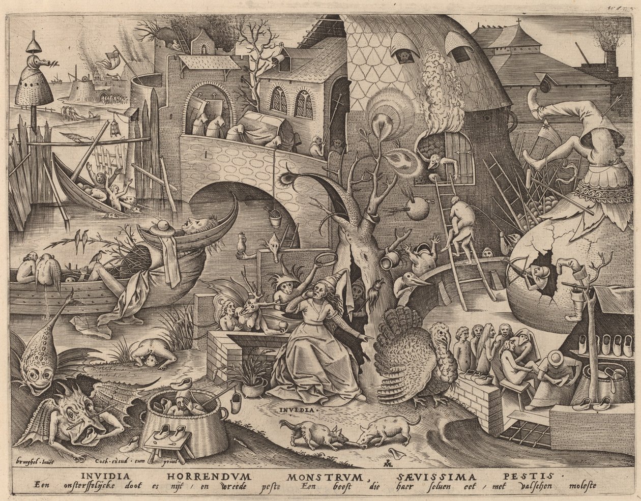 Invidia da Pieter van der Heyden after Pieter Bruegel the Elder