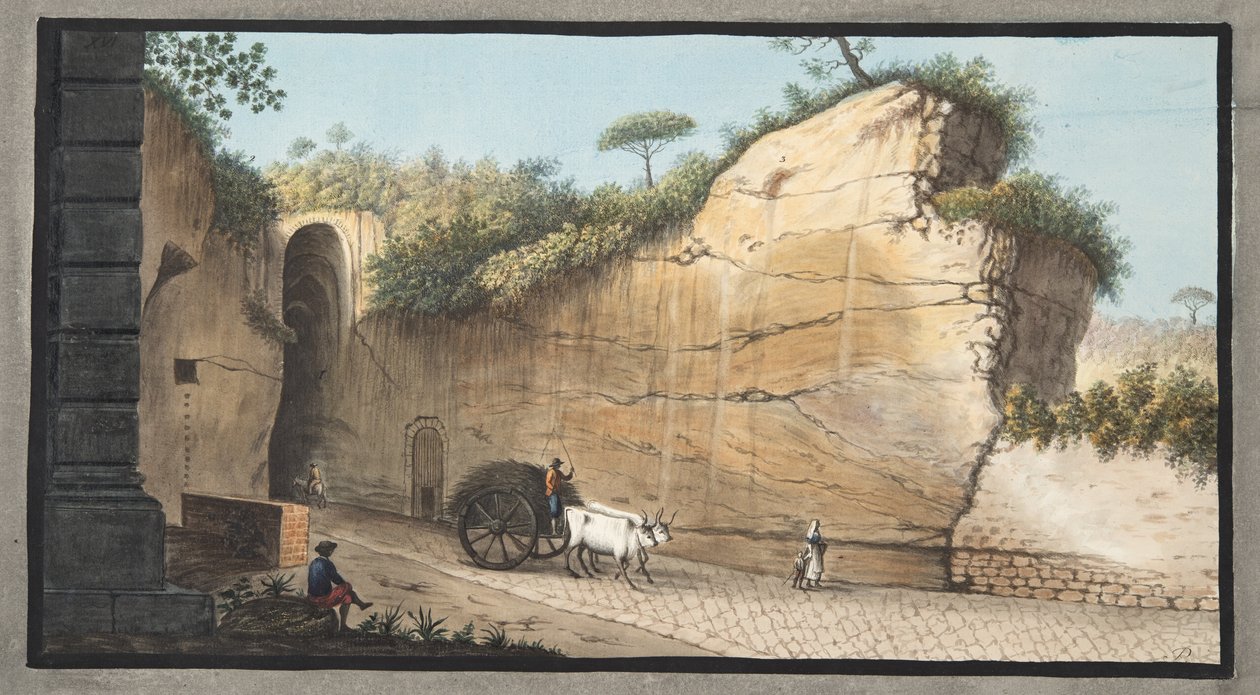 Ingresso della Grotta di Pausilipo, Tavola XVI, da 