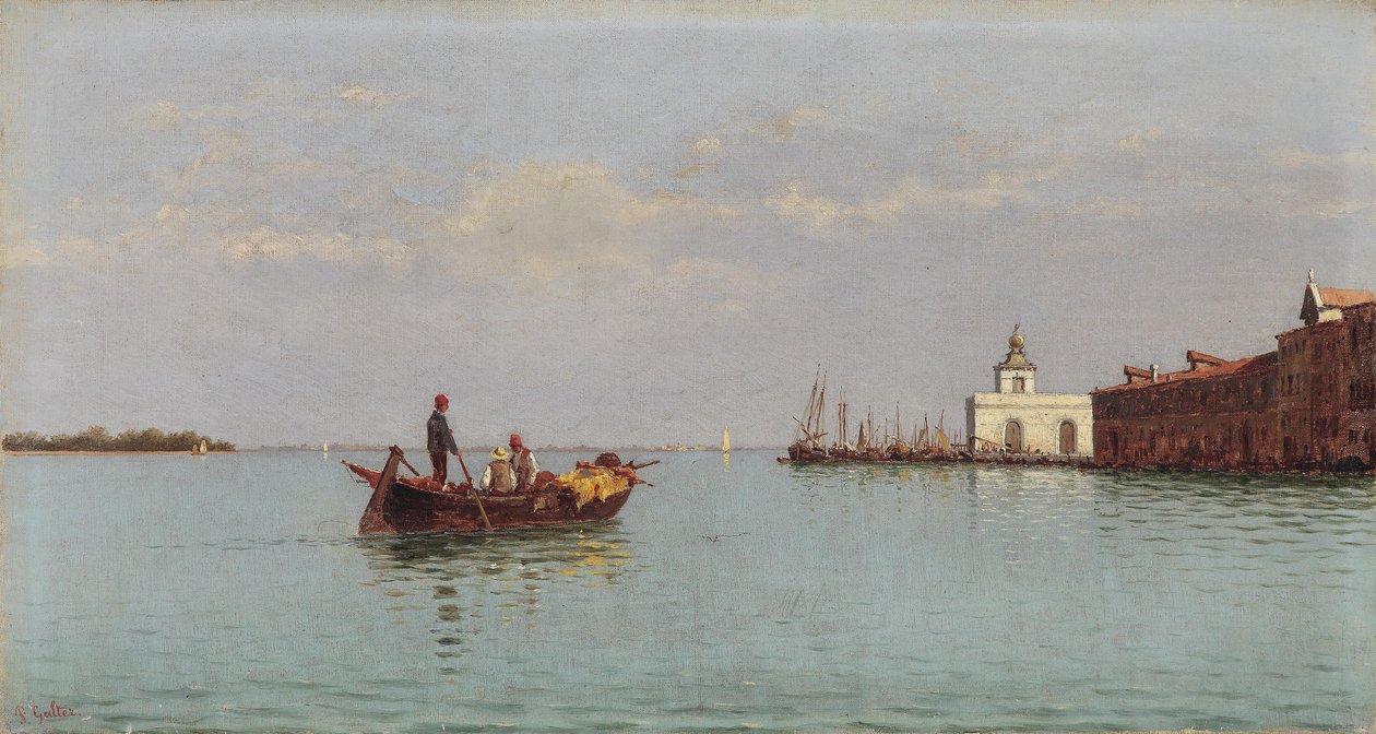 Vista sulla Punta della Dogana con una gondola in primo piano da Pietro Galter