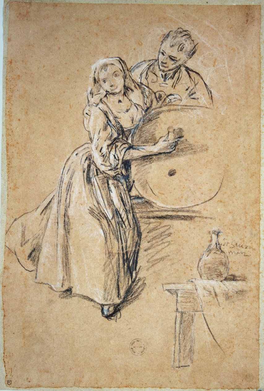 Versatore di vino con un giovane uomo da Pietro Longhi