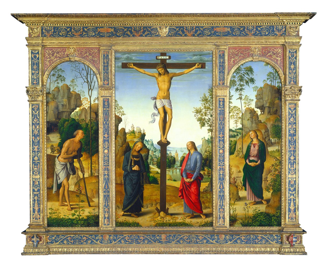 Crocifissione con Maria e San Giovanni Evangelista, e Santa Maria Maddalena (destra) da Pietro Perugino