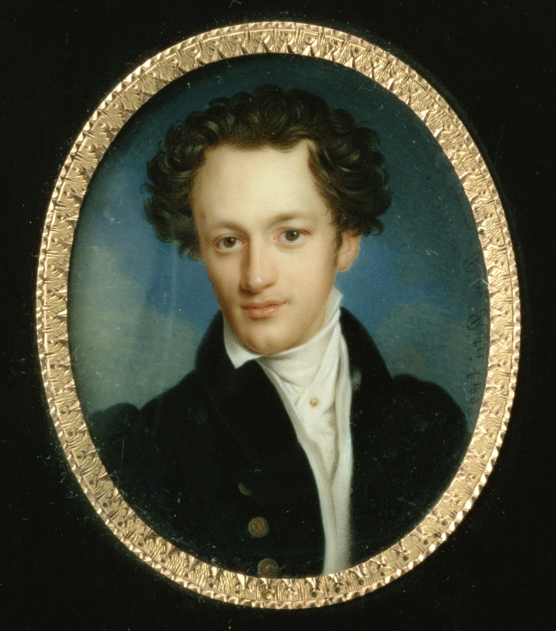 Ritratto di un uomo sconosciuto in una giacca blu, 1829 da Pietro de Rossi