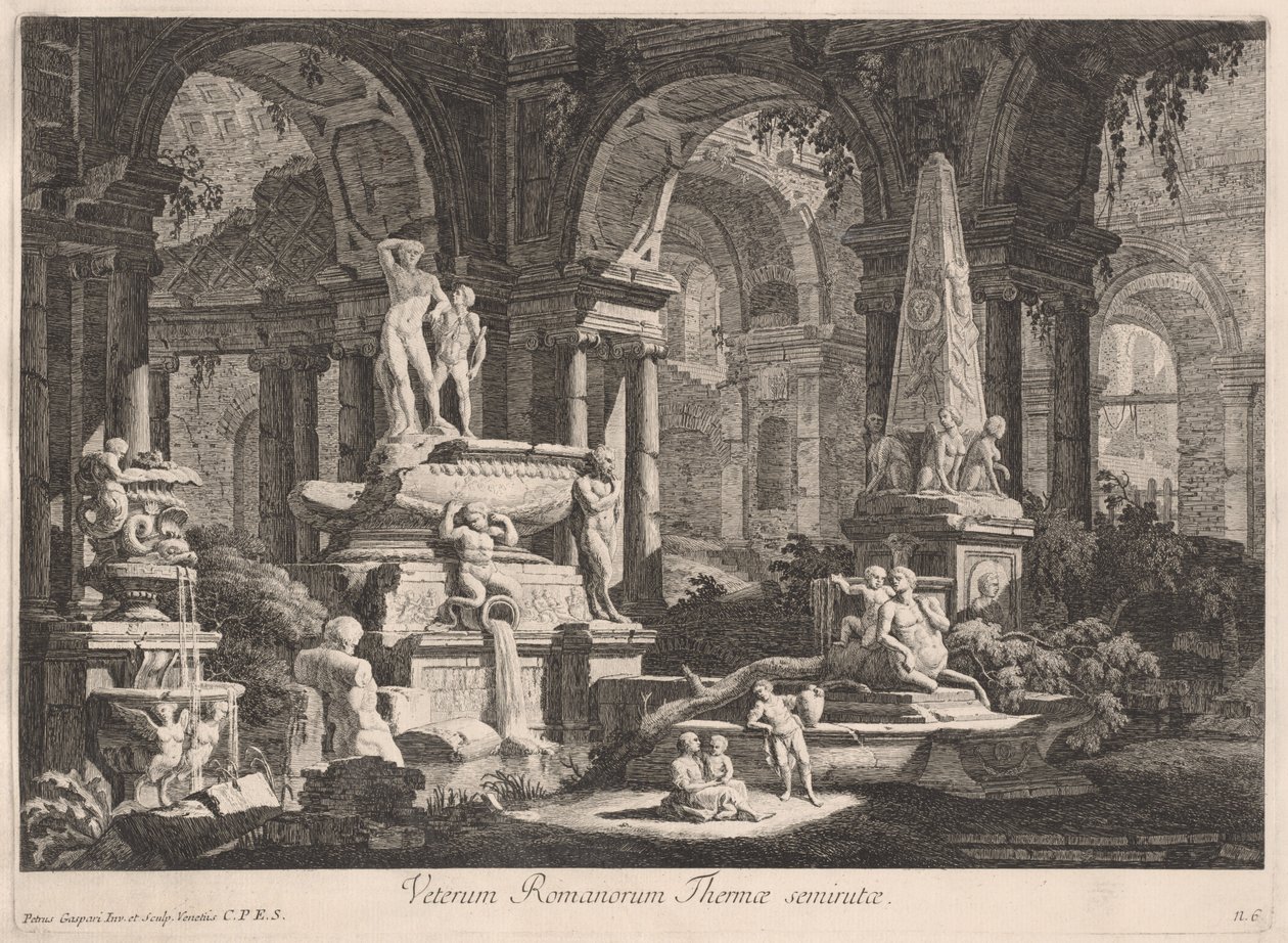Thermae semirutae dei Romani antichi da Pietro Gaspari