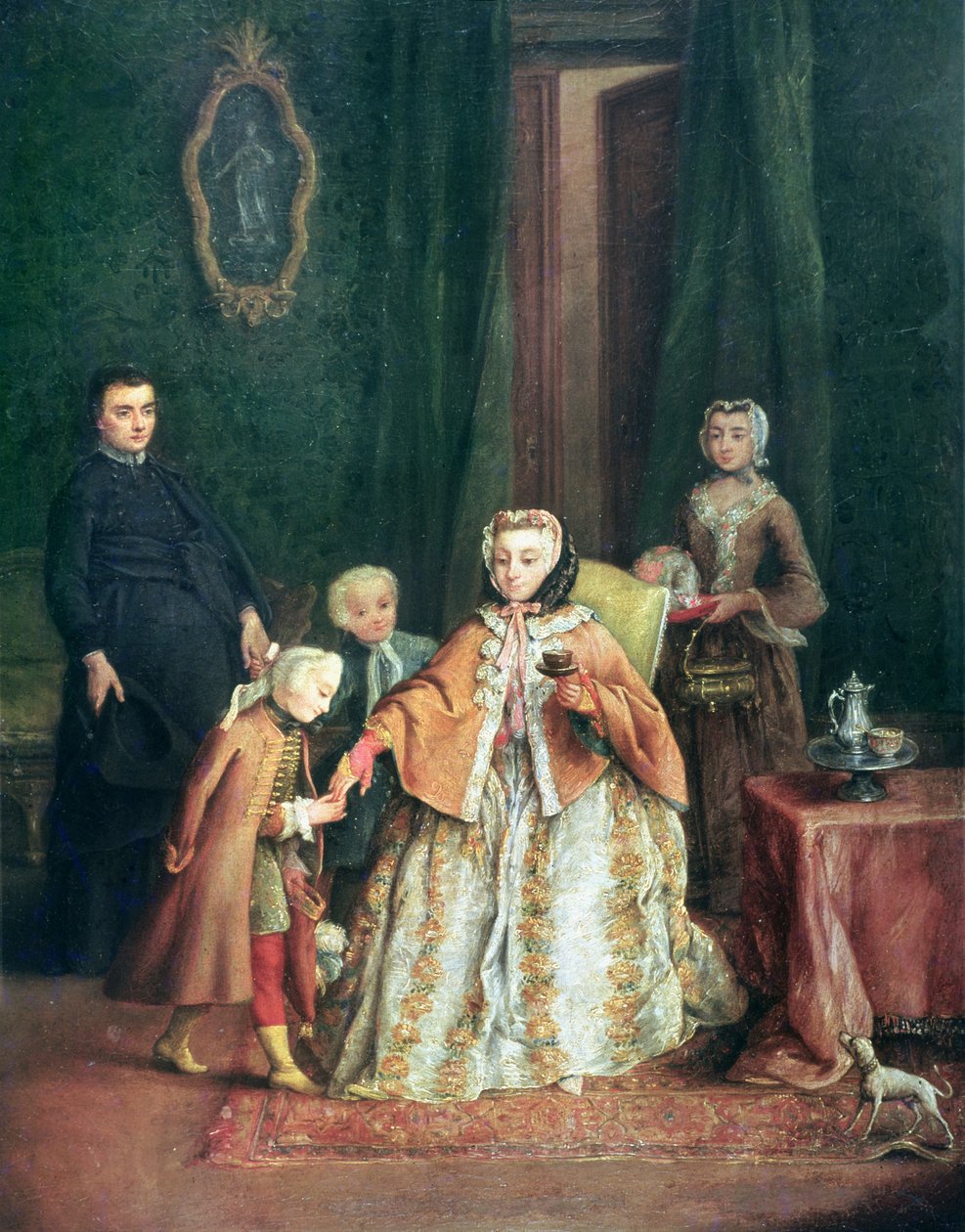Baciando la mano da Pietro Longhi