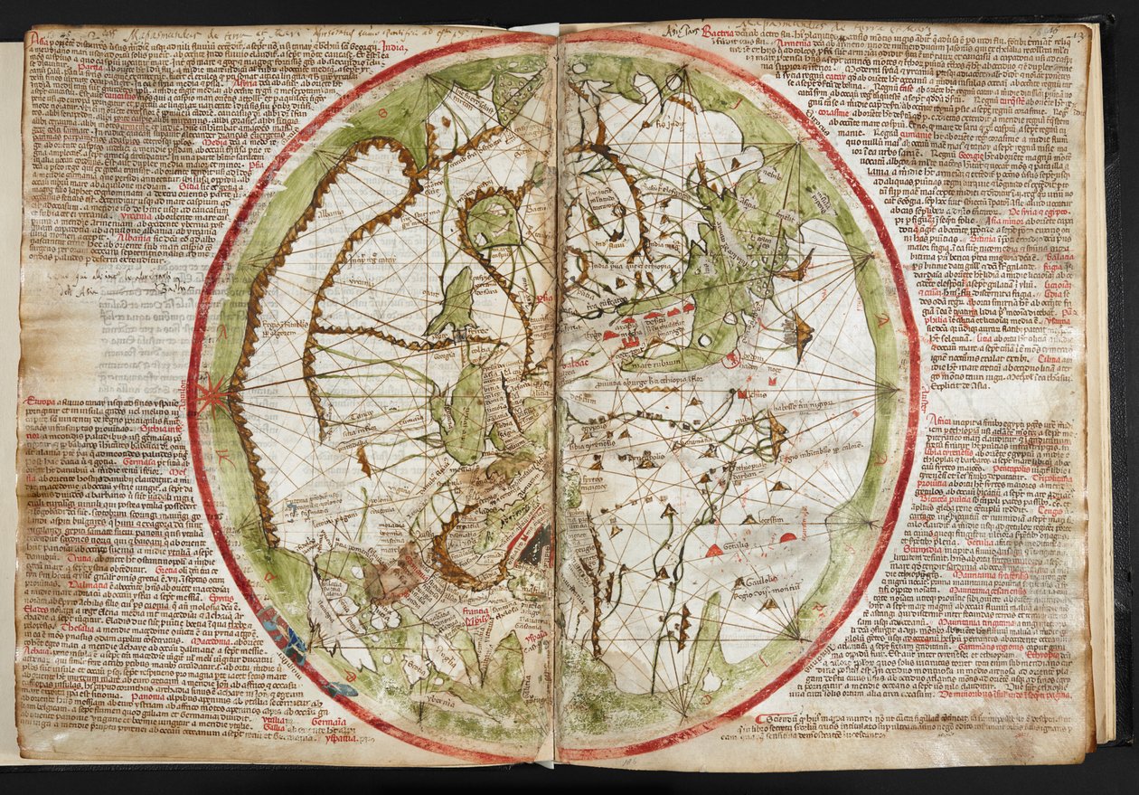 Mappa del mondo, c.1320-25 (pergamena) da Pietro Vesconte