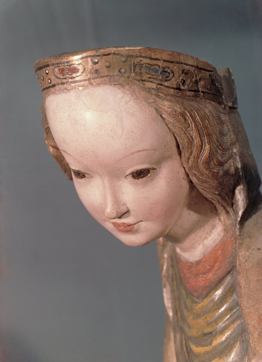 Vergine e Bambino, (dettaglio) della testa della Vergine, c.1400 da Polish School