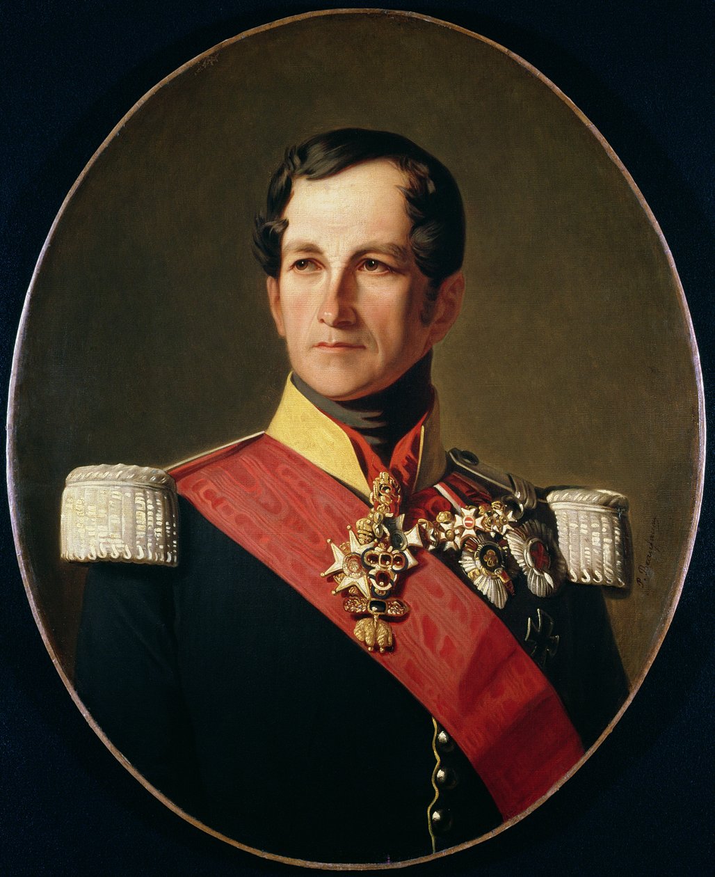 Ritratto di Leopoldo I (1790-1865) di Sassonia-Coburgo-Gotha in uniforme di corazziere da Polydore Beaufaux
