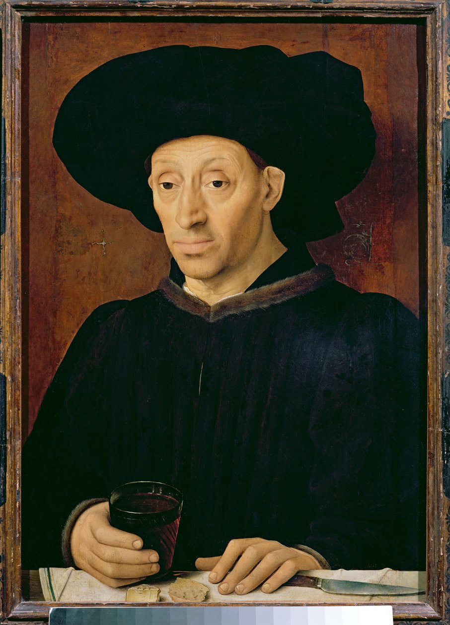 Uomo con un bicchiere di vino da Portuguese School