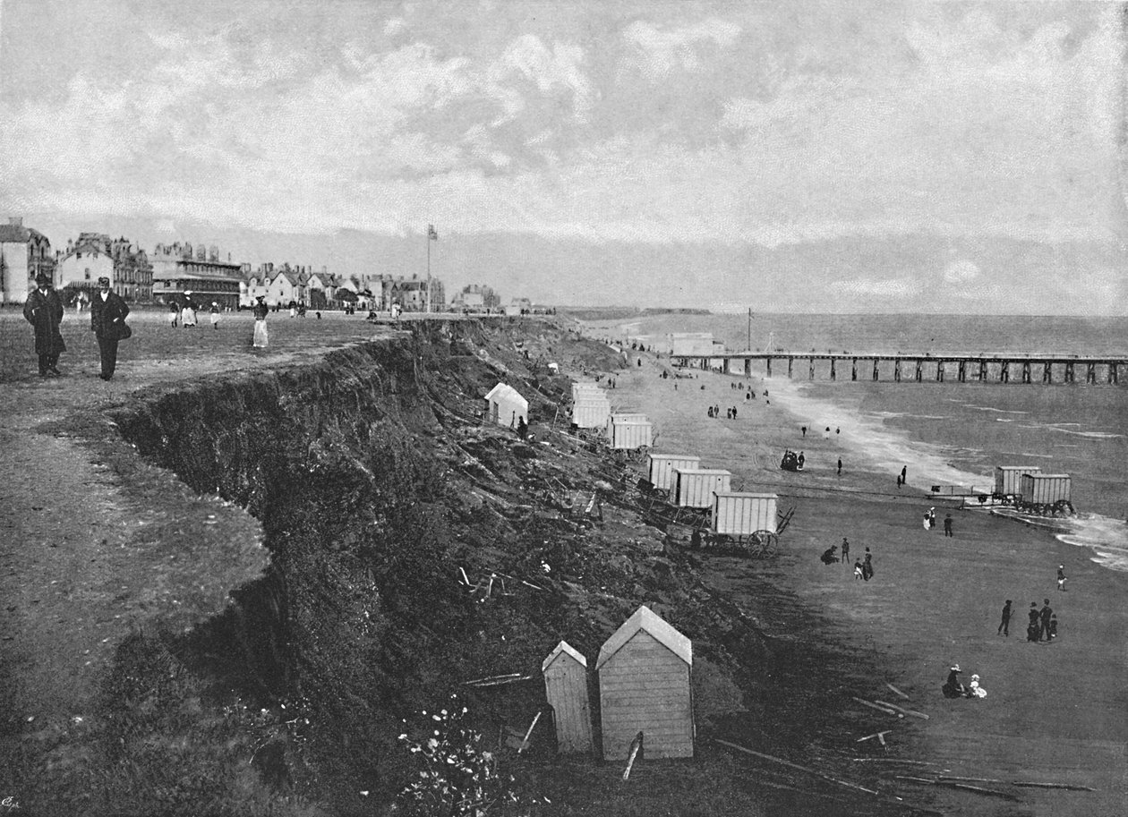 Clacton: La spiaggia, circa 1896 da Poulton and Co
