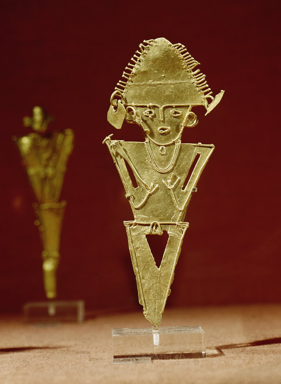 Figura antropomorfa di un guerriero, da Tabio, Cundinamarca, Cultura Muisca, 1100-1500 da Pre Columbian